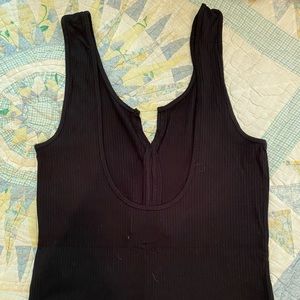 Black ribbed Out From Under bodysuit